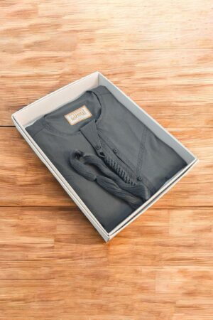 Premium Emirati Kandura Thobe in Deep Ash